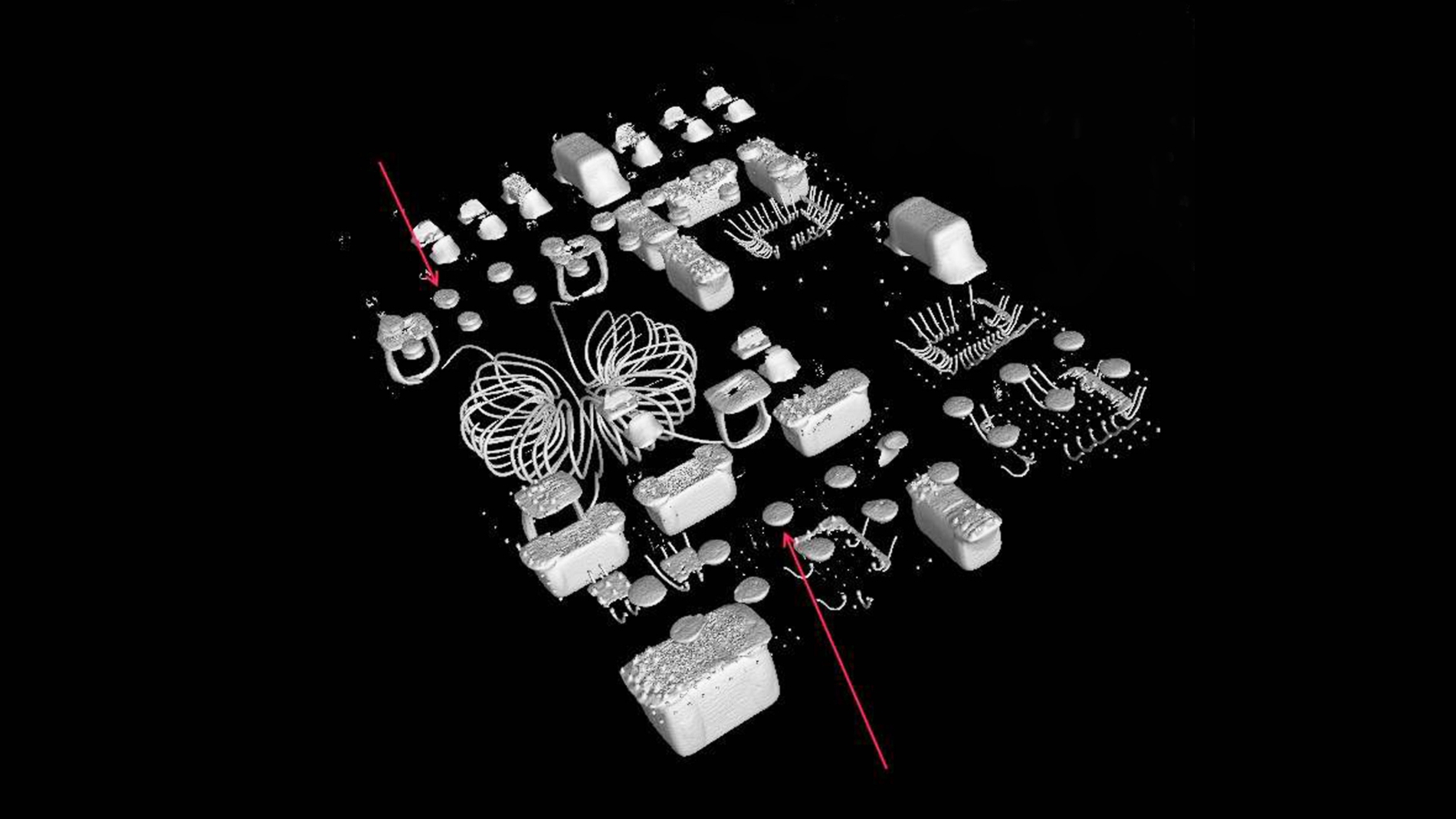 CT image of the soldered LGA32, internal structure